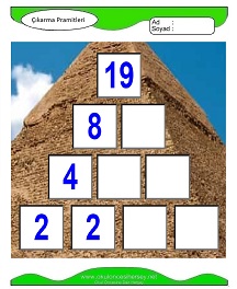 Çıkarma Pramidi Çalışma Sayfaları